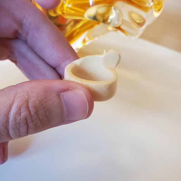 Hand Carved Natural Bone Cream Animal Etched Ring - Picture 6 of 8